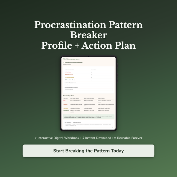 Procrastination Workbook - Break the Cycle of Putting Things Off - Digital Workbook — interactive digital workbook