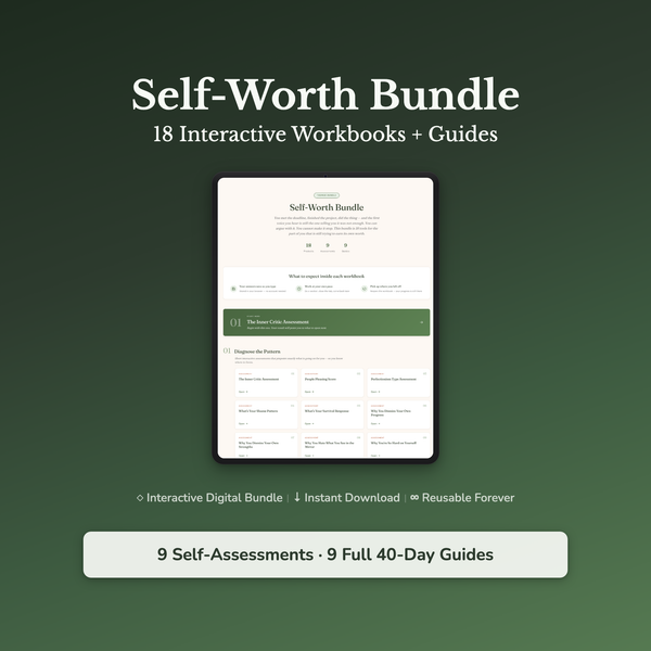 Self-Worth Bundle – Inner Critic Shadow Work 18 Tools – Interactive Digital Bundle — interactive digital workbook