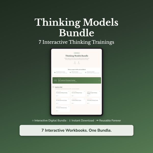 Critical Thinking Workbook Bundle – 7 Frameworks to Think Sharper Under Pressure – Interactive Digital Bundle — interactive digital workbook