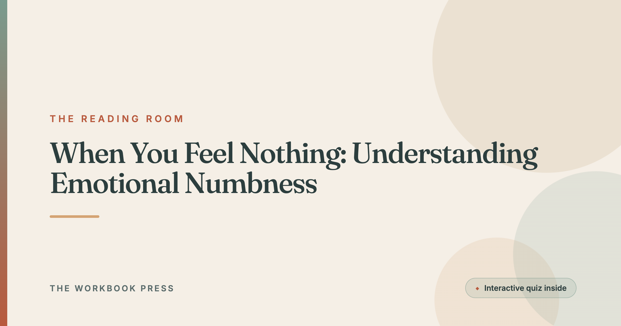 When You Feel Nothing: Understanding Emotional Numbness
