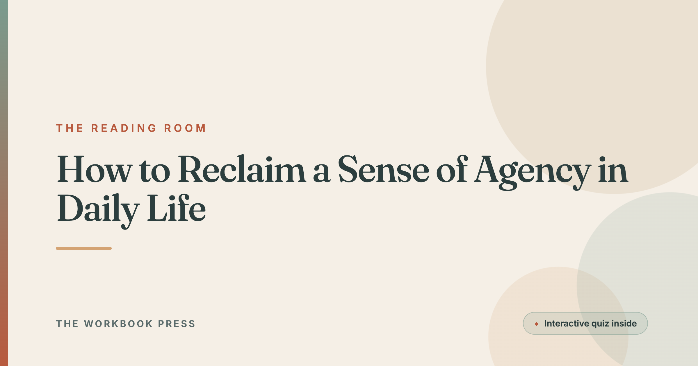 How to Reclaim a Sense of Agency in Daily Life