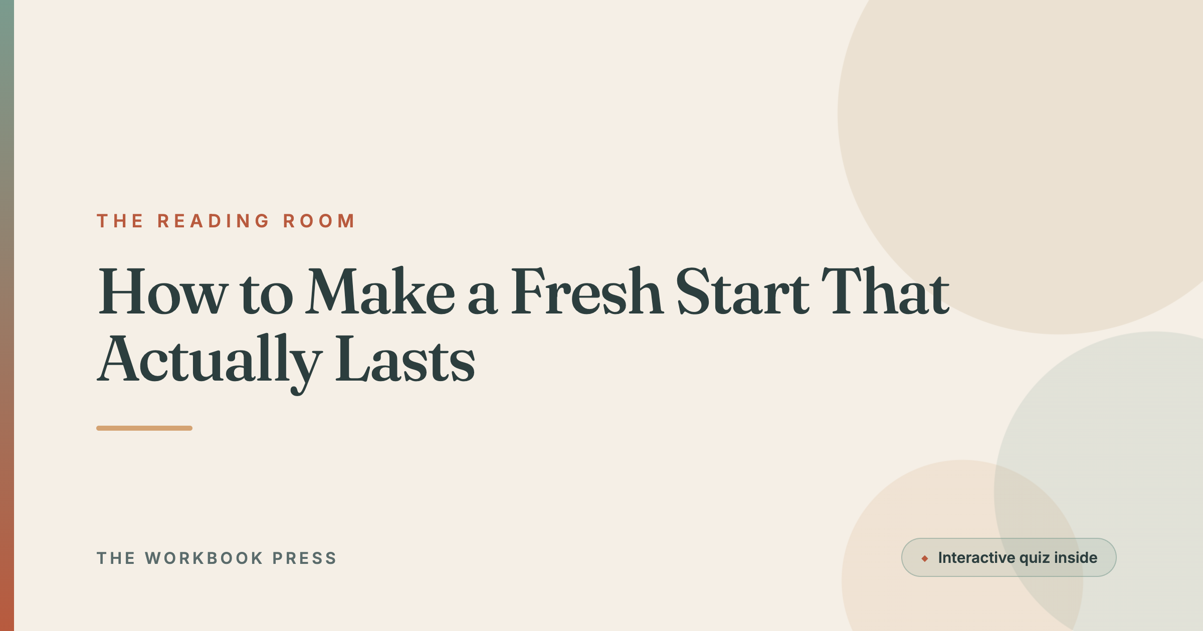 How to Make a Fresh Start That Actually Lasts