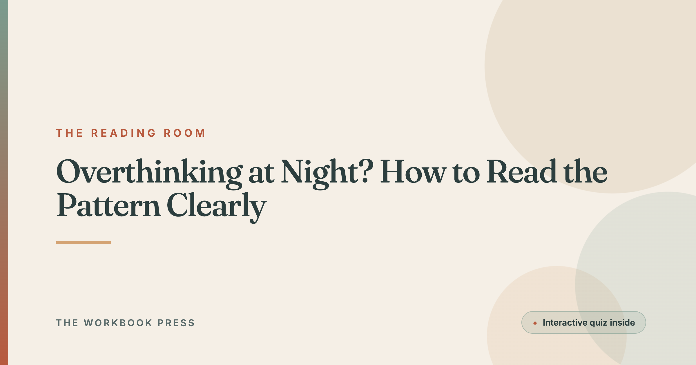 Overthinking at Night? How to Read the Pattern Clearly