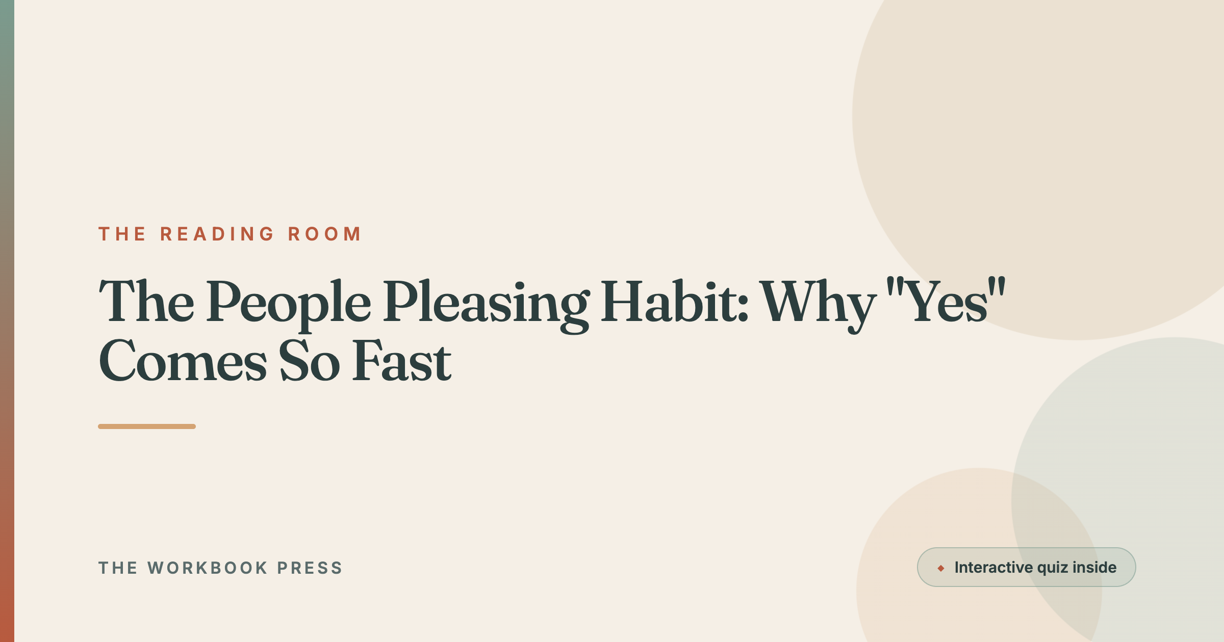 The People Pleasing Habit: Why "Yes" Comes So Fast
