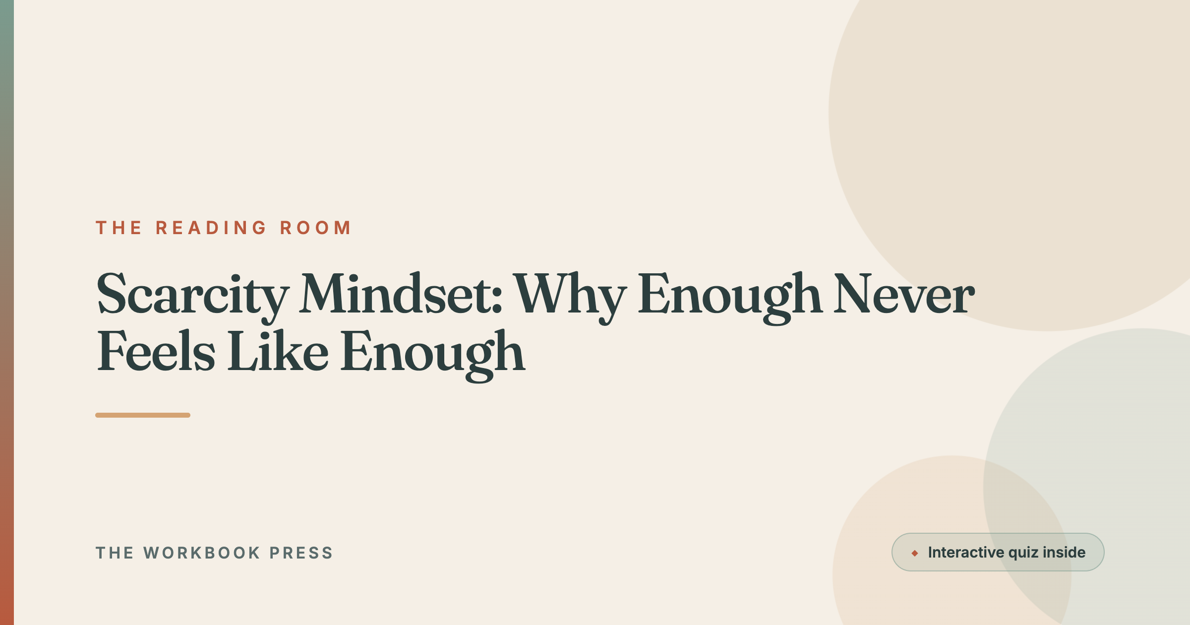 Scarcity Mindset: Why Enough Never Feels Like Enough