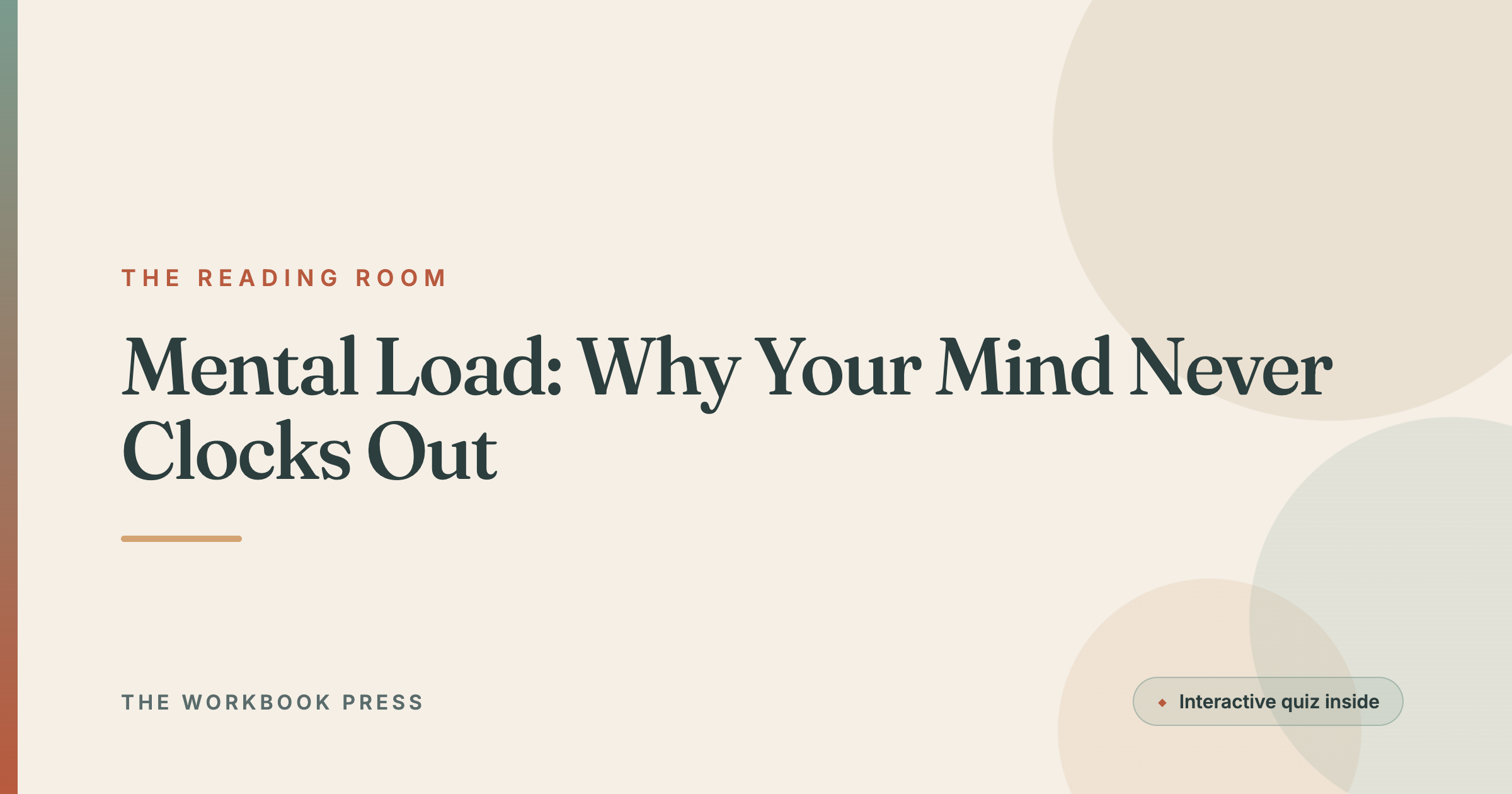 Mental Load: Why Your Mind Never Clocks Out