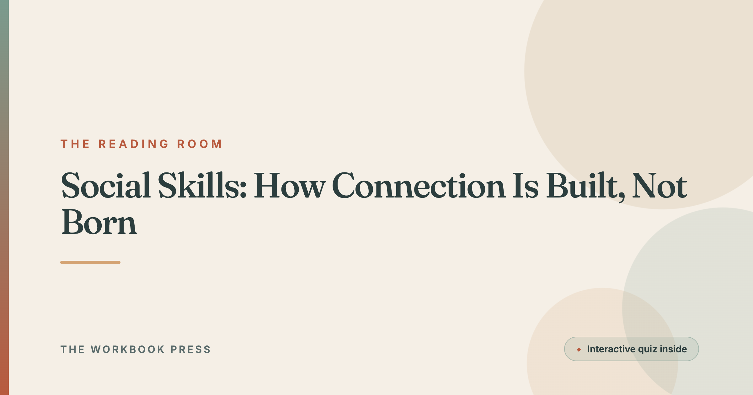 Social Skills: How Connection Is Built, Not Born