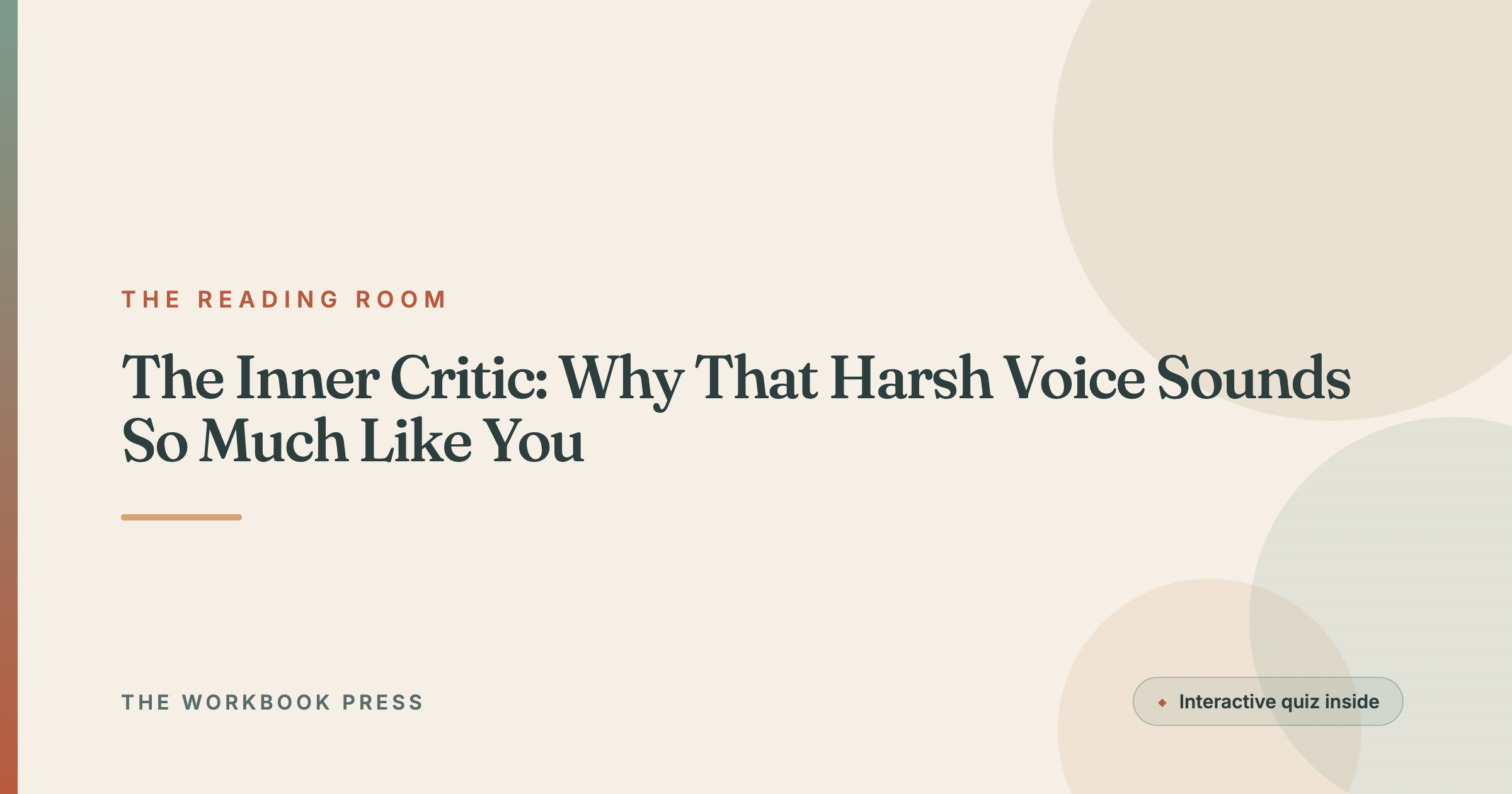 The Inner Critic: Why That Harsh Voice Sounds So Much Like You