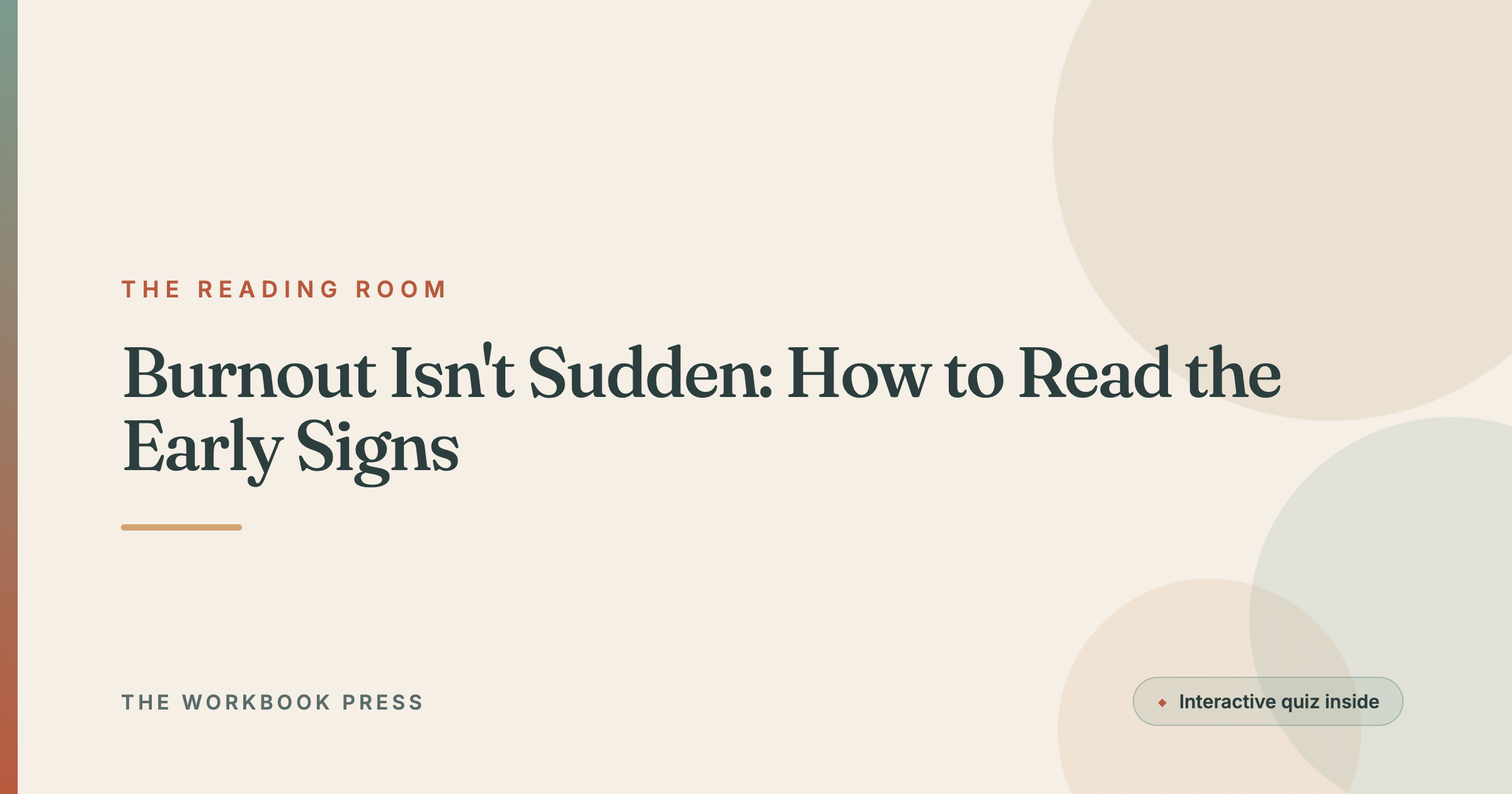 Burnout Isn't Sudden: How to Read the Early Signs