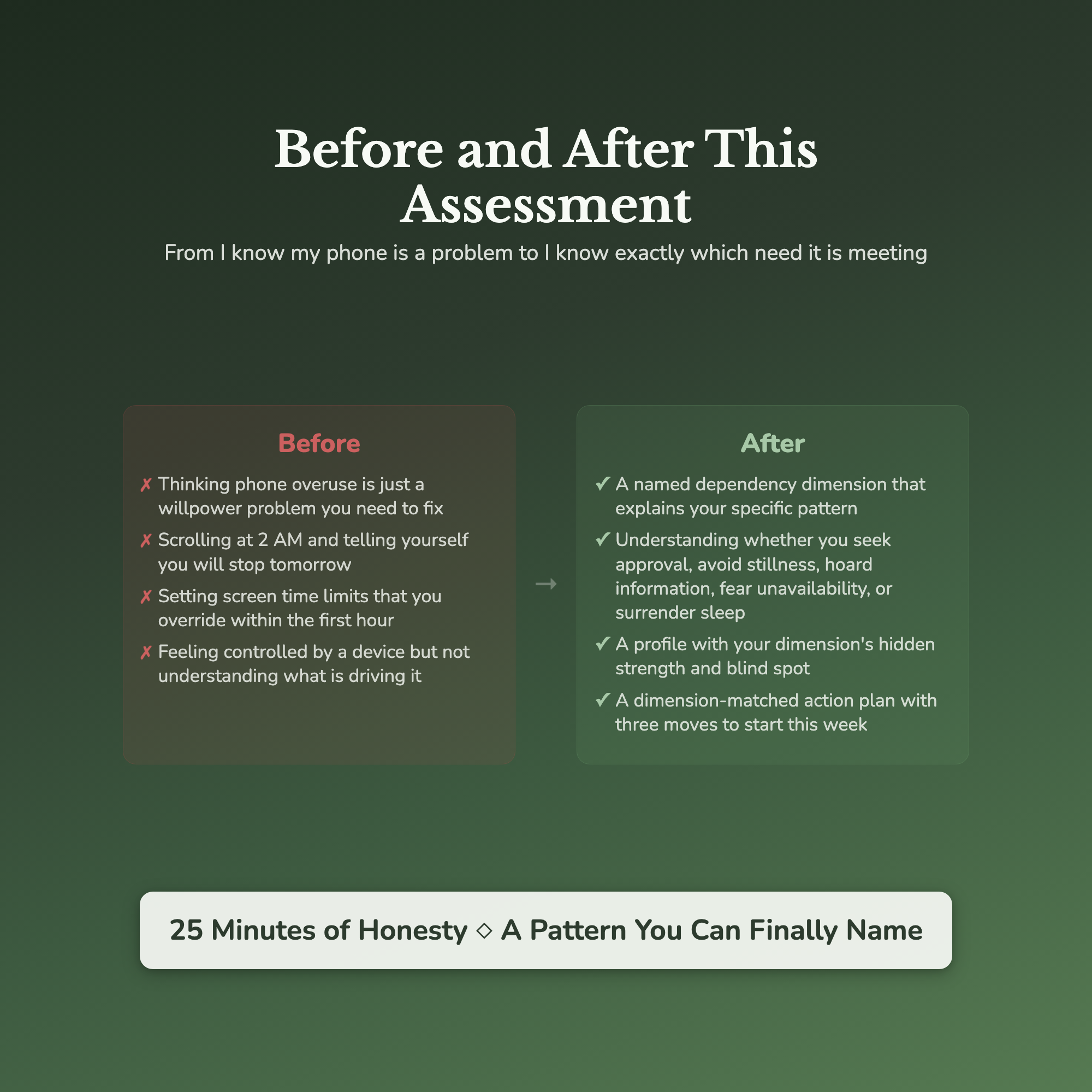 Screen Habit Profile — before and after transformation