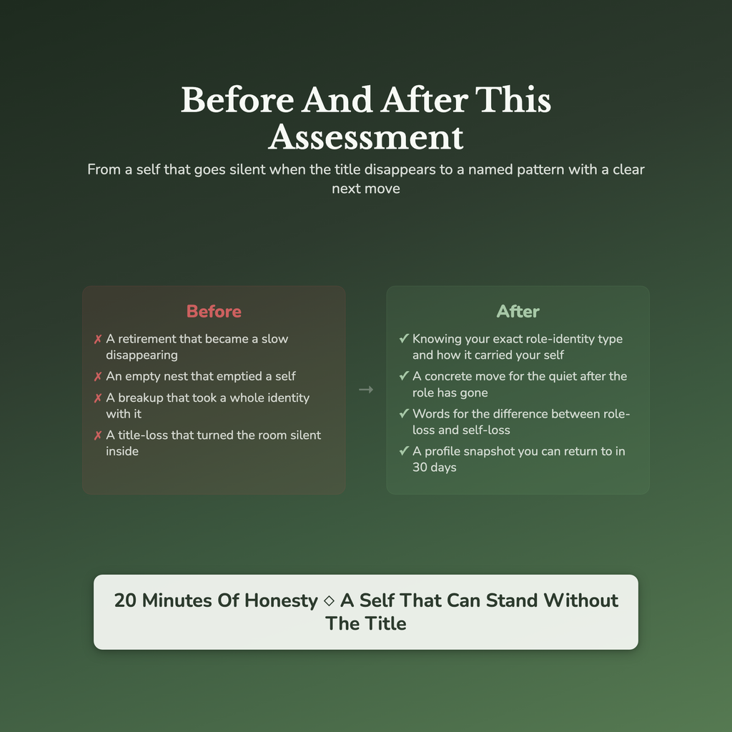 Midlife Crisis Quiz — before and after transformation