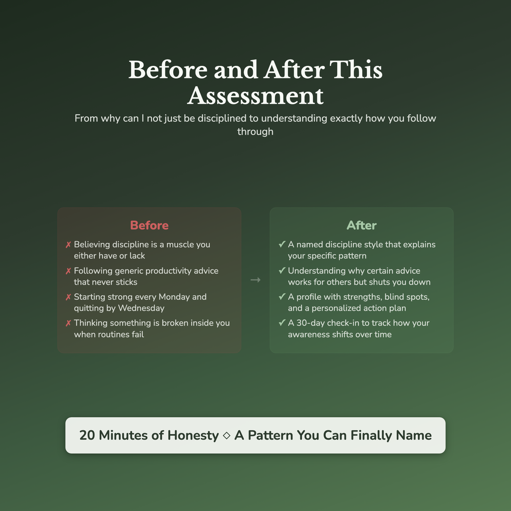 Discipline Style Profile — before and after transformation