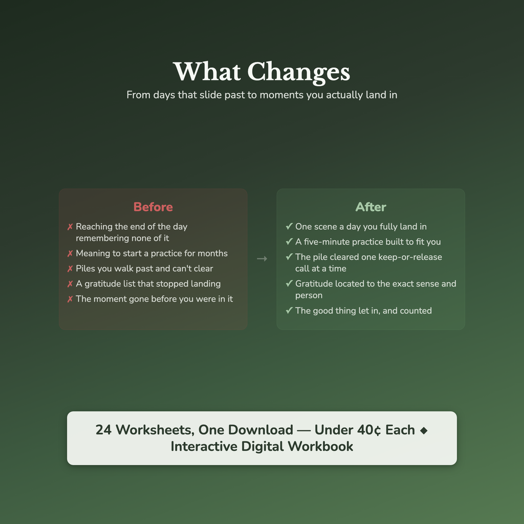 Self-Care & Presence Worksheets – Mindfulness, Grounding, Presence, Slow Down – Interactive Worksheets Bundle