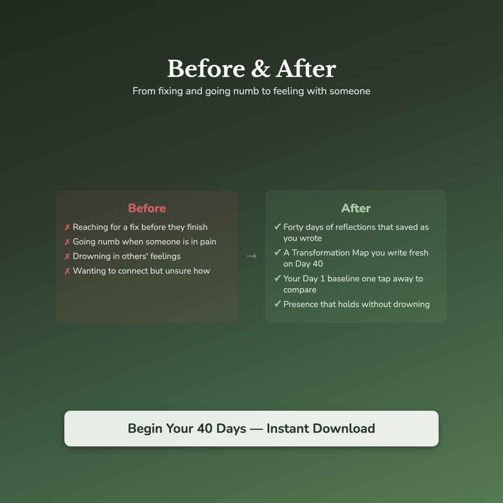 Empathy Workbook & 40-Day Journal – Listen Without Fixing – Interactive Digital Guide