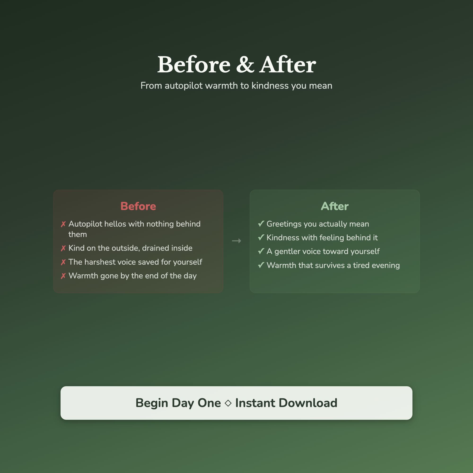 Kindness Workbook & 40-Day Journal – When Warmth Goes Quiet – Interactive Digital Guide