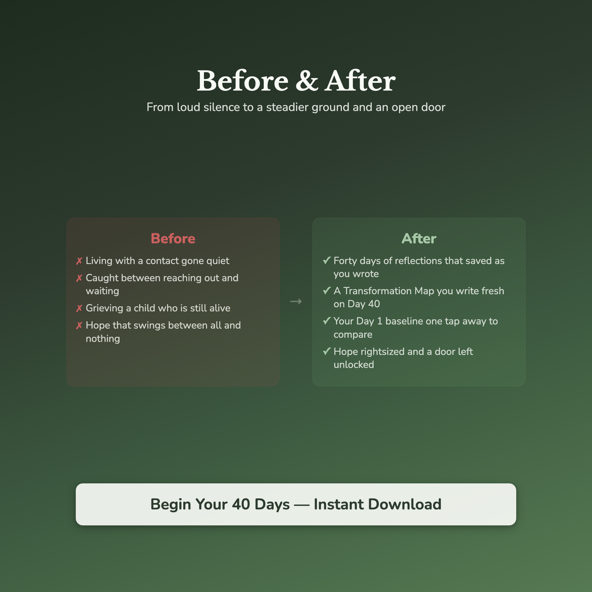 Estrangement Workbook & 40-Day Journal – Estranged Adult Child – Interactive Digital Guide