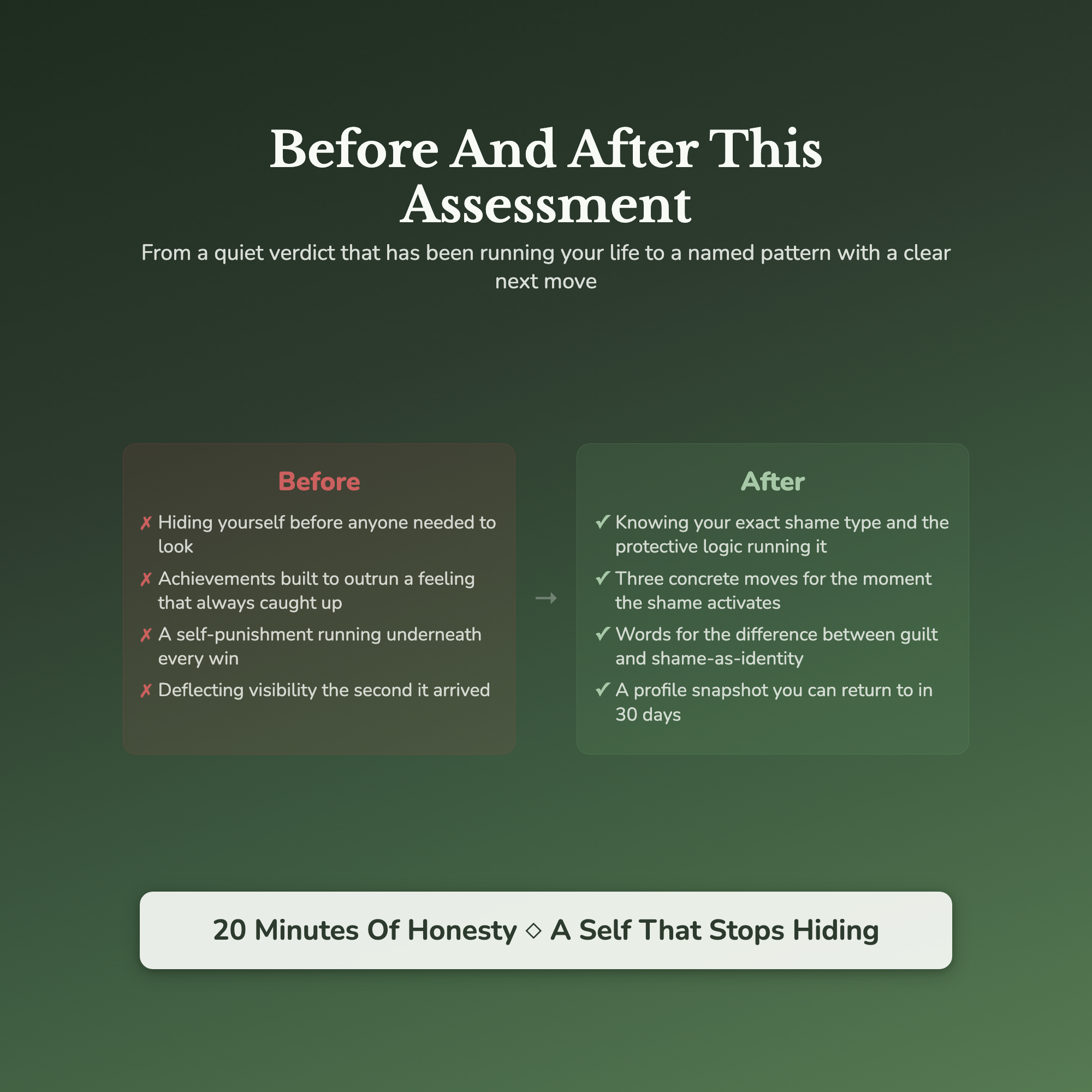 Shadow Work Quiz — before and after transformation