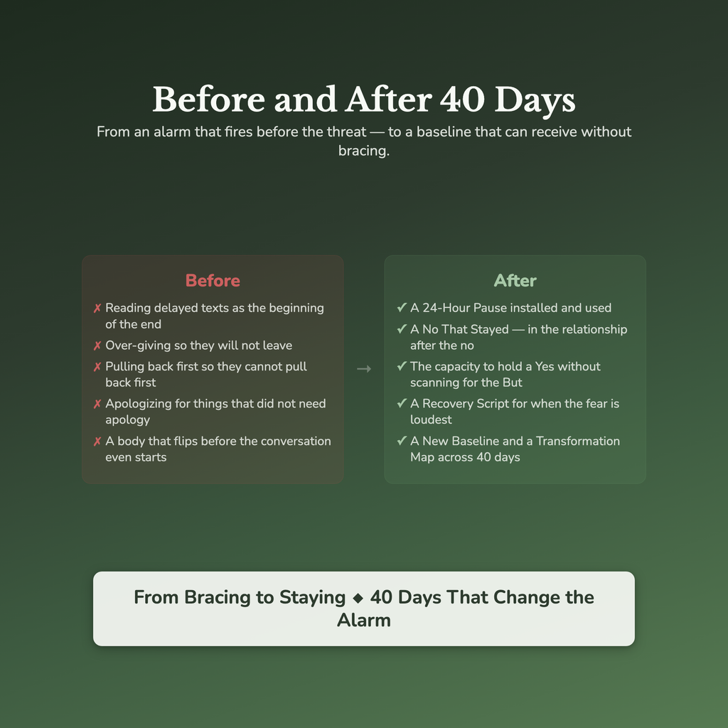 Fear of Abandonment Workbook & 40-Day Guide — before and after transformation