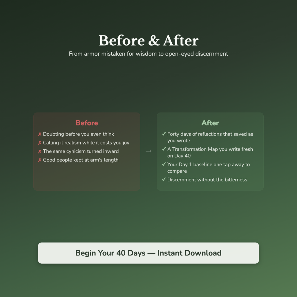 Cynicism Workbook & 40-Day Journal – Trust Again Guide – Interactive Digital Guide