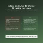 Overthinking Workbook & 40-Day Guide — before and after transformation
