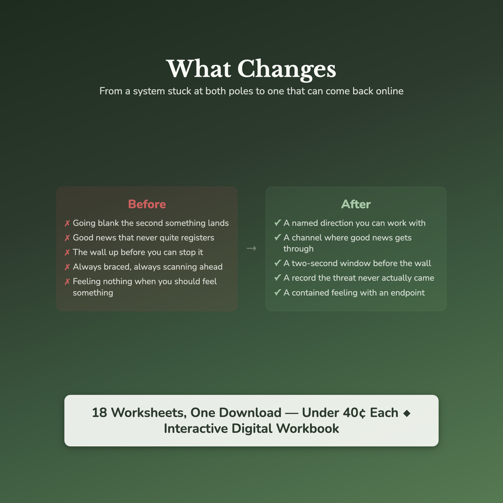 Nervous System Worksheets – Numbness, Shutdown, Freeze Response, Emotional Numbing – Interactive Worksheets Bundle