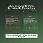 Money Mindset Workbook & 40-Day Guide — before and after transformation