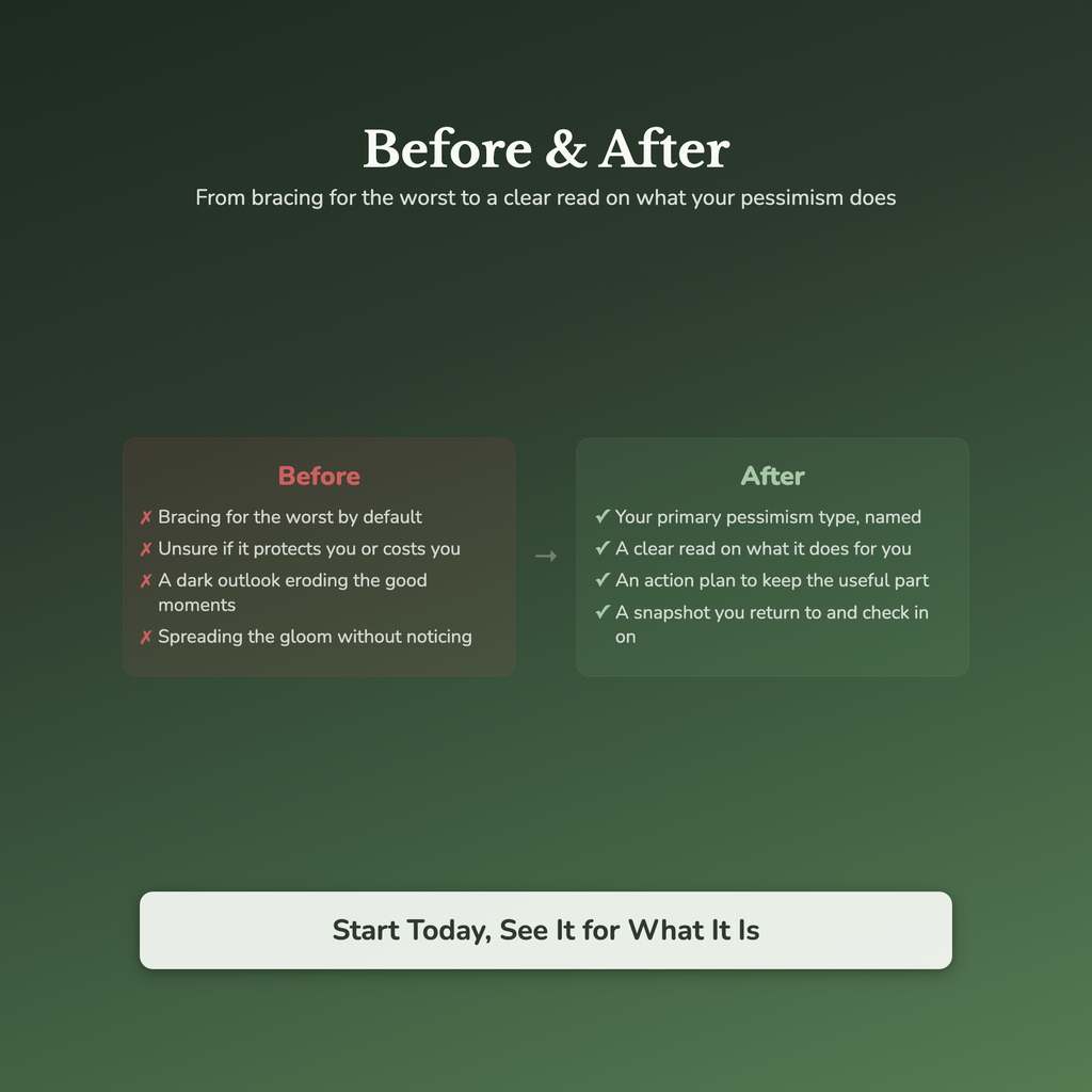 Pessimism Quiz & Workbook – What Kind of Pessimist Are You? – Interactive Self-Assessment