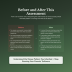 Money Pattern Profile — before and after transformation