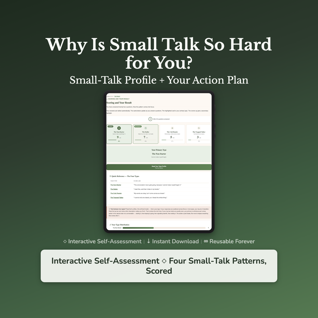 Small Talk Quiz & Workbook – Why Is It So Hard For You? – Interactive Self-Assessment