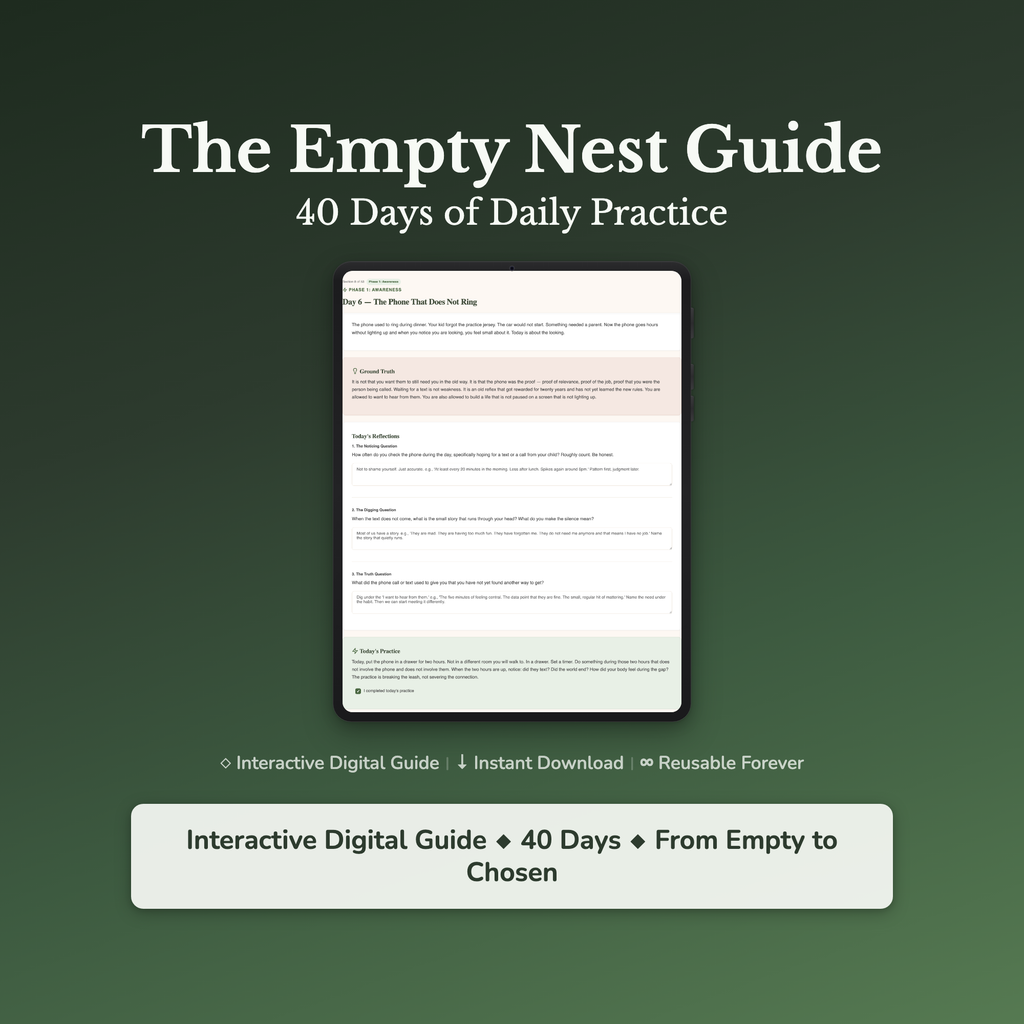 Empty Nest Workbook & 40-Day Guide — interactive workbook cover