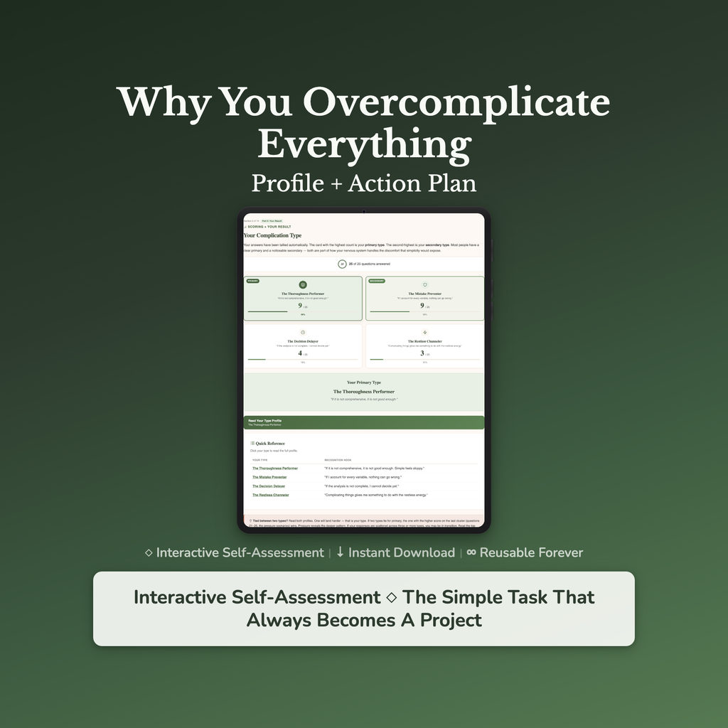 Overthinking Quiz — interactive workbook cover