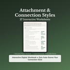 Attachment Style Worksheets – Anxious & Avoidant, Fear of Closeness, Intimacy – Interactive Worksheets Bundle