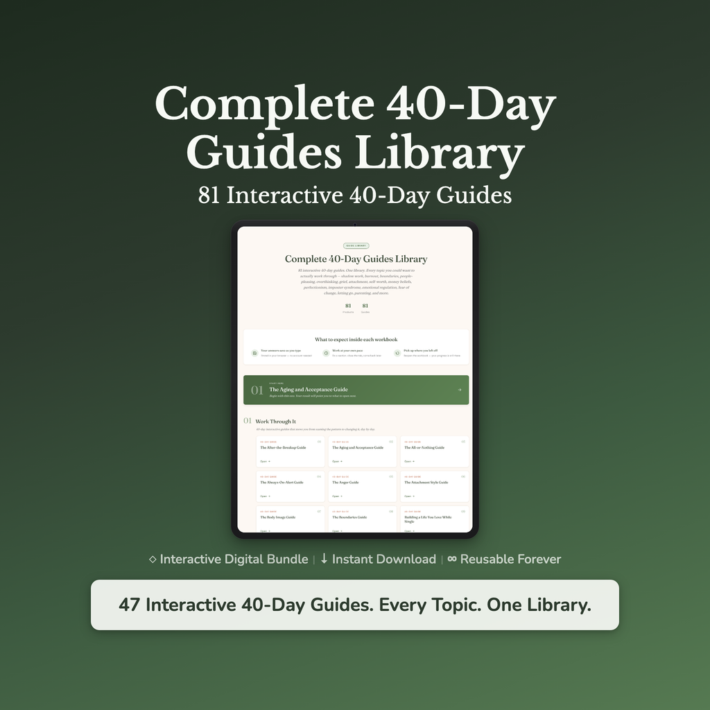 Self-Care Workbook & Guide Bundle – 50 Inner Work Topics – Interactive Digital Guide