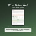 What Drives You Quiz & Workbook – Find Your Core Motivation – Interactive Self-Assessment