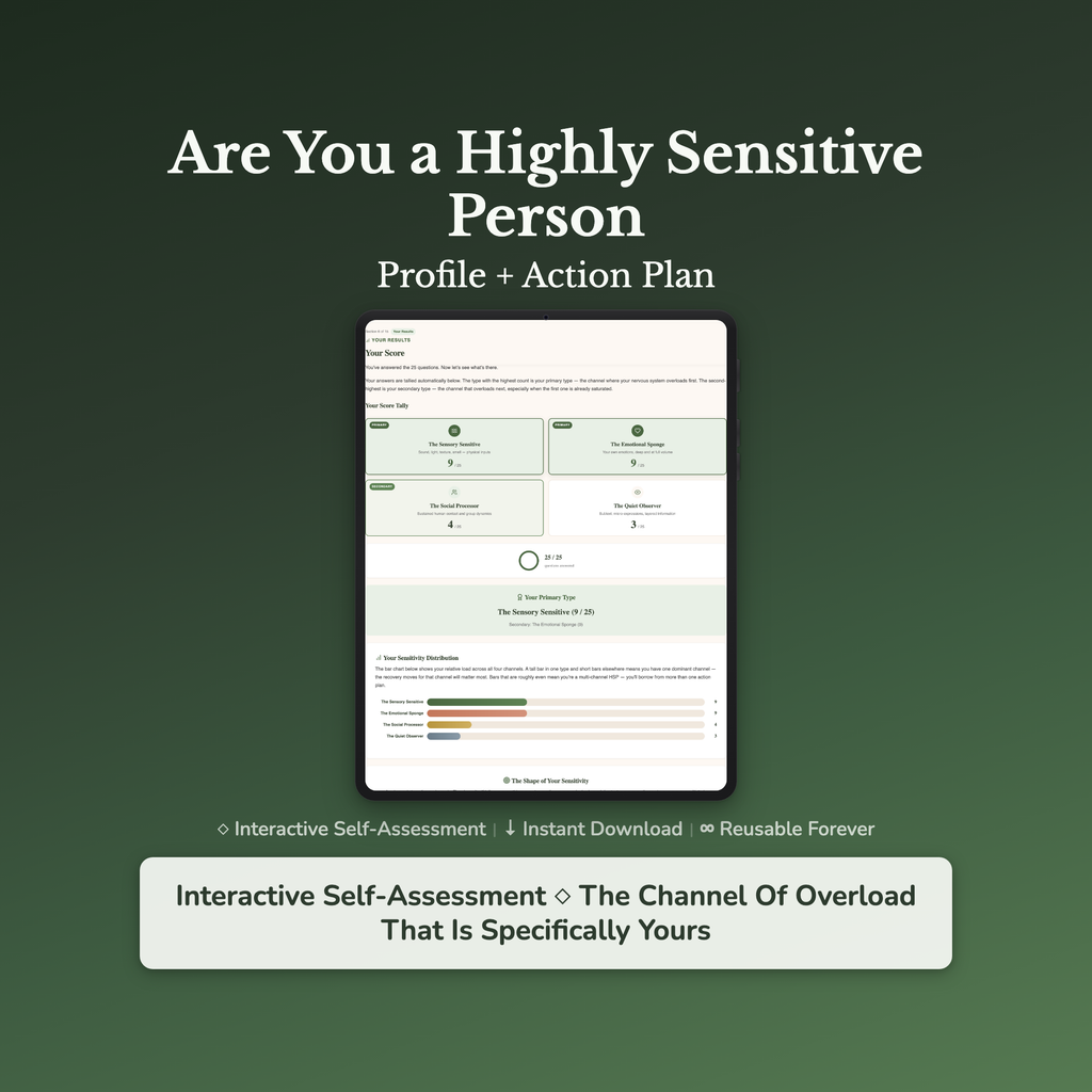 Highly Sensitive Person Quiz — interactive workbook cover