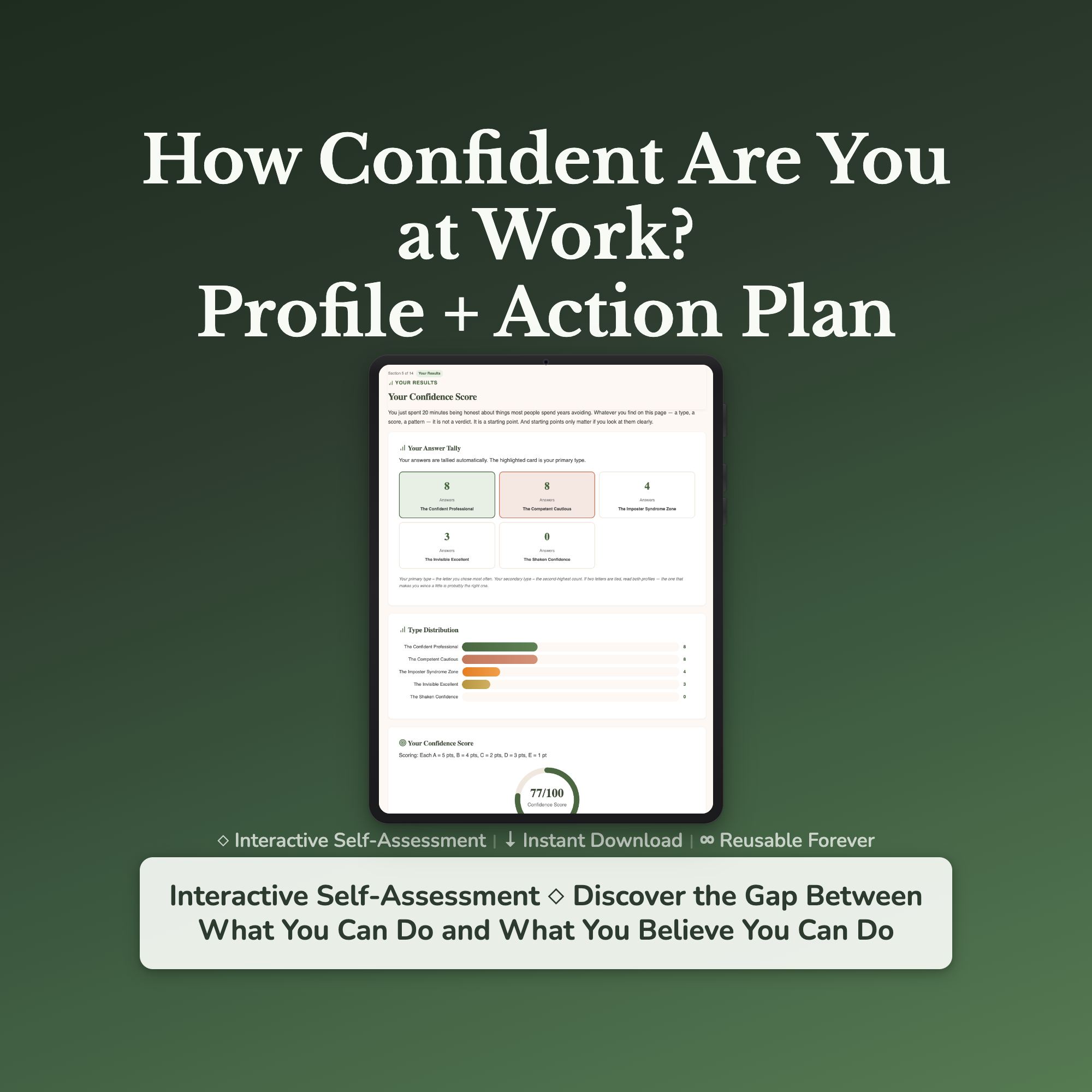 Work Confidence Profile — interactive workbook cover
