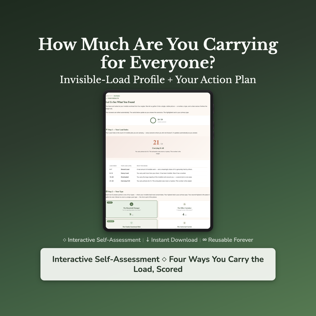 Mental Load Quiz & Workbook – How Much Are You Carrying? – Interactive Self-Assessment
