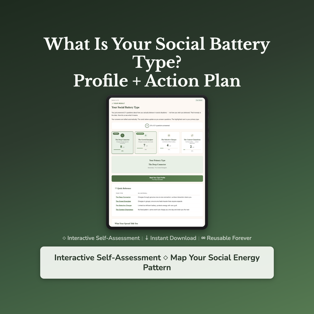 Social Battery Profile — interactive workbook cover