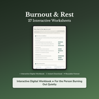 Burnout Worksheets – Exhaustion, Can't Rest, Running on Empty, Overwhelm – Interactive Worksheets Bundle