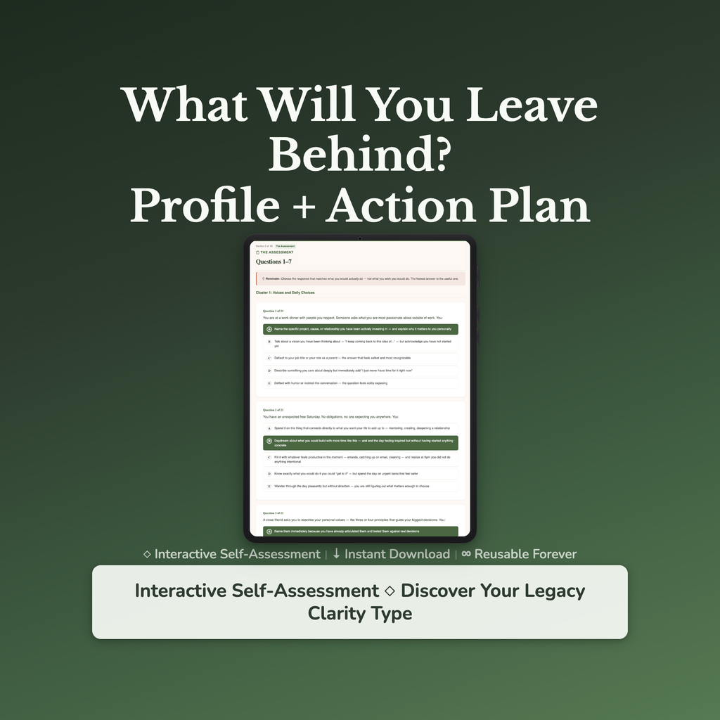 Legacy Profile — interactive workbook cover
