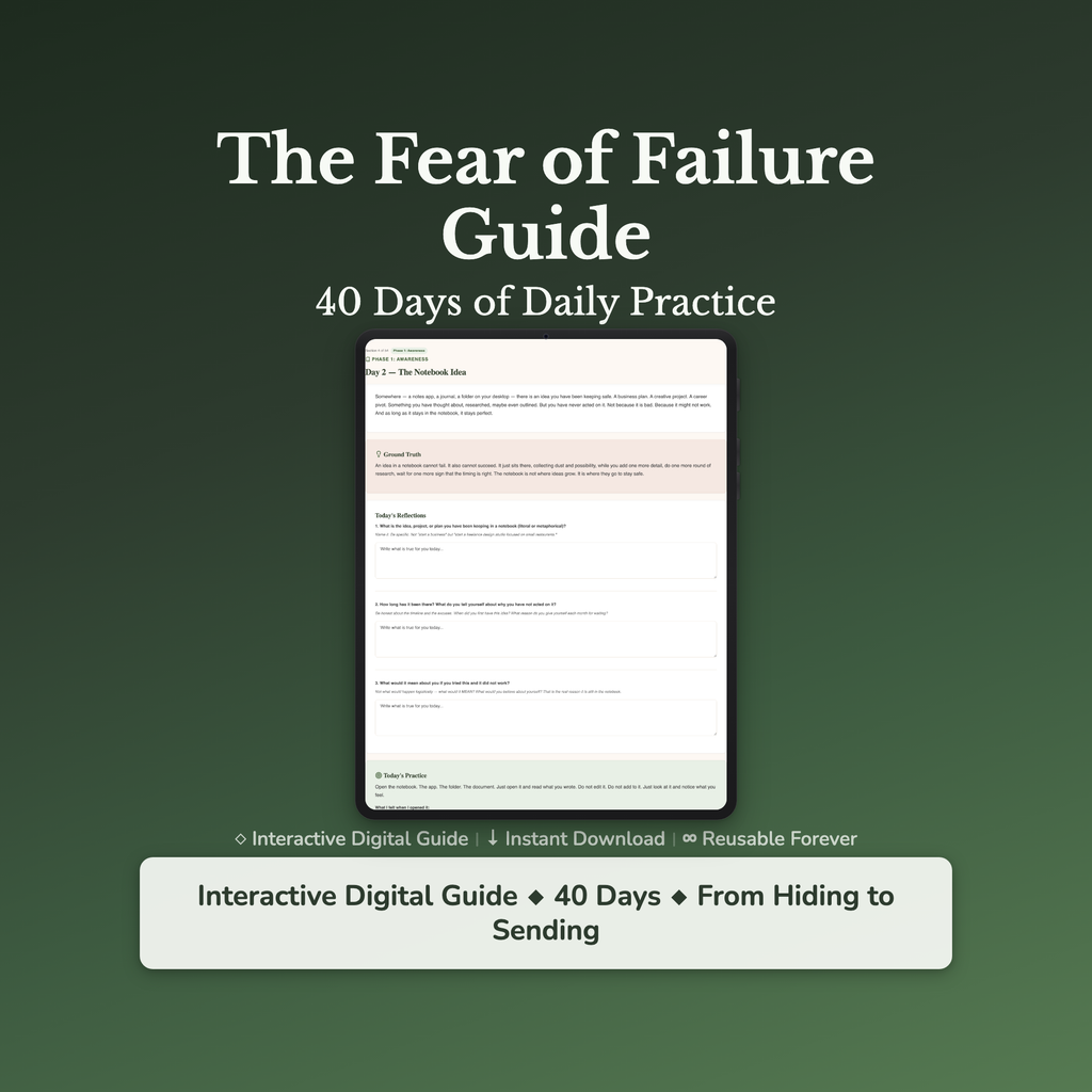 Fear of Failure Workbook & 40-Day Guide — interactive workbook cover