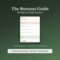 Burnout Workbook & 40-Day Guide — interactive workbook cover