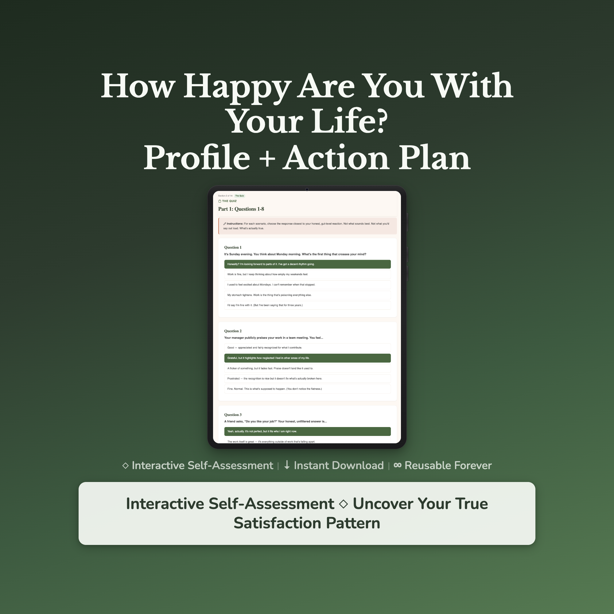 Life Satisfaction Profile — interactive workbook cover