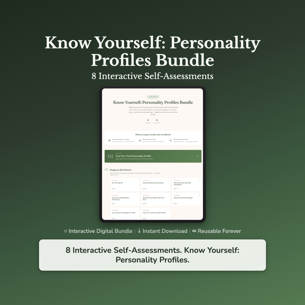 Personality Profile Bundle – Big Five EQ Emotional Age 8 Tools – Interactive Digital Bundle