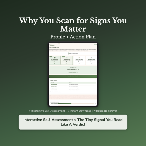 Overthinking Quiz – Why I Scan for Signs I Matter – Interactive Self-Assessment — interactive digital workbook