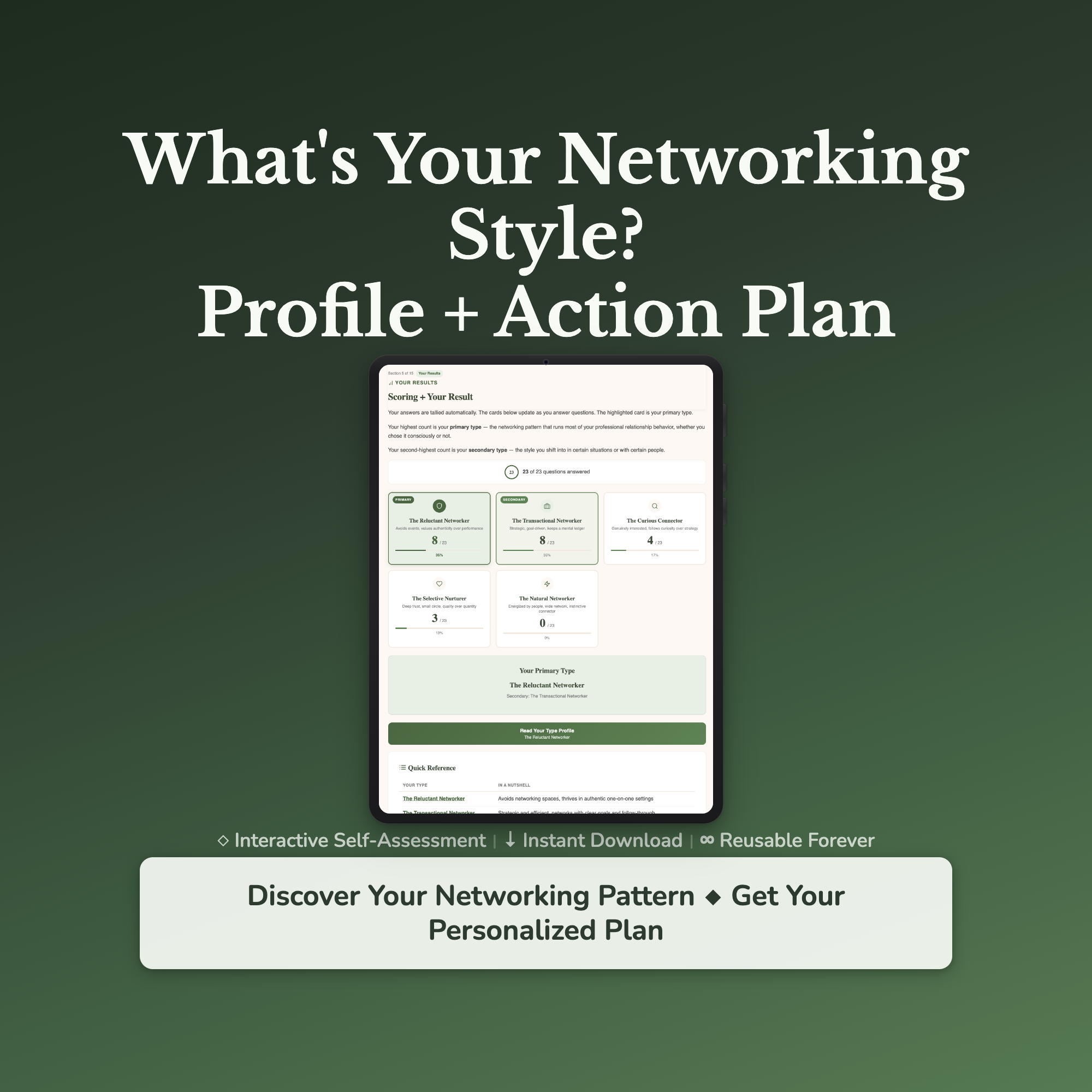Networking Style Profile — interactive workbook cover