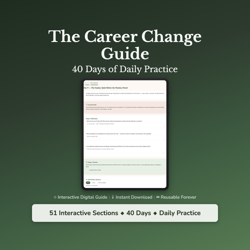 Career Change Workbook & 40-Day Guide — interactive workbook cover
