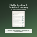 Highly Sensitive Person Worksheets – Overstimulation, Feeling Too Much, HSP, Empath – Interactive Worksheets Bundle