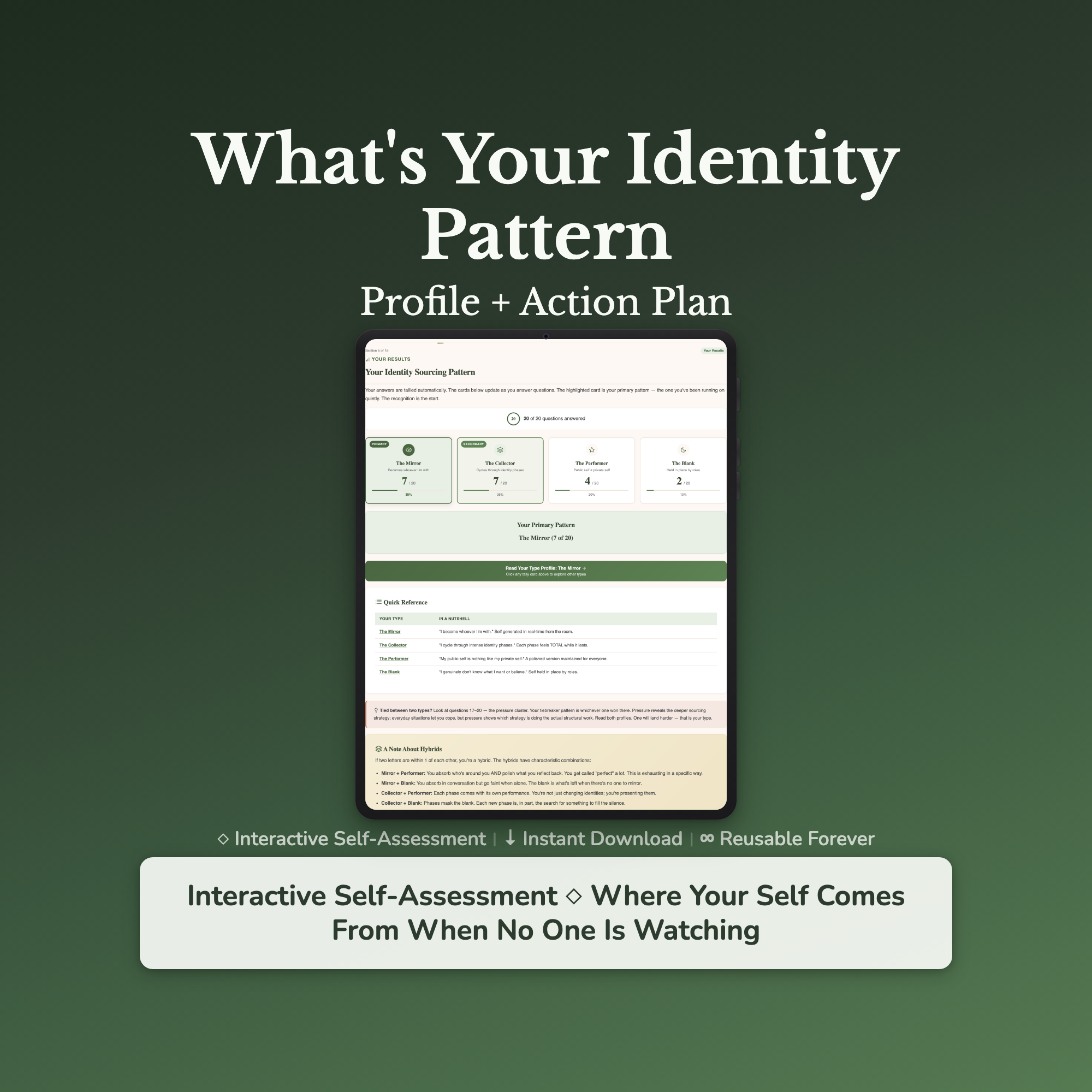 Personality Quiz — interactive workbook cover