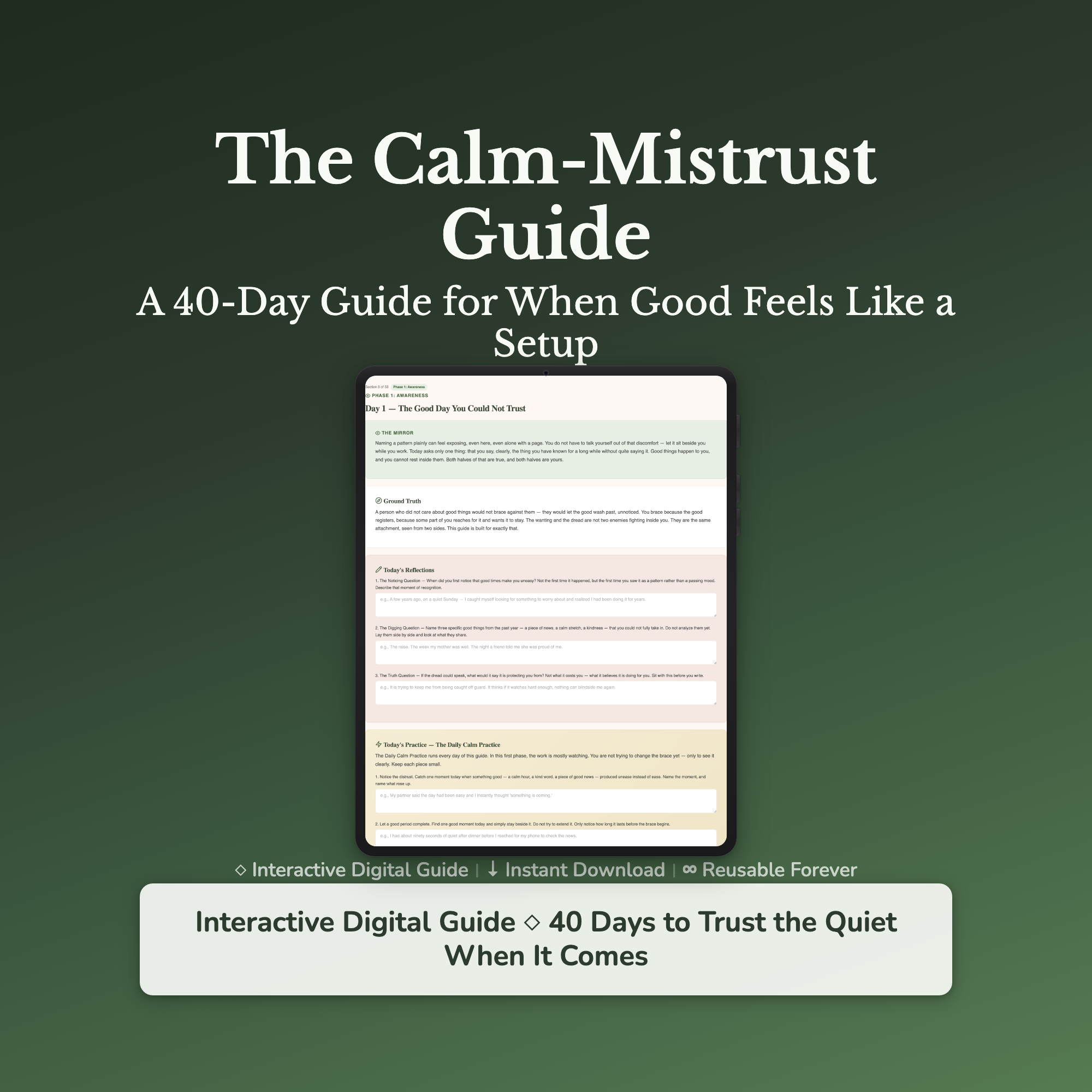 Trust Issues Workbook & 40-Day Journal – When Good Feels Wrong – Interactive Digital Guide